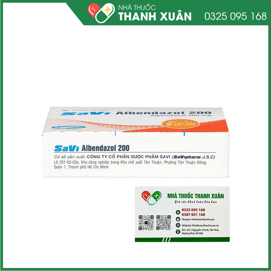 SaVi Albendazol 200 điều trị nhiễm ký sinh trùng